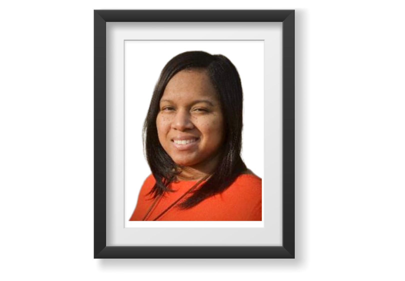 Rockel is an African American adult woman, brown eyes and medium brown skin. Her hair is dark brown, worn straight and shoulder length. She has soft features and light freckles across her cheeks.